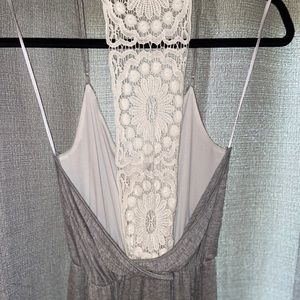 Gray and lace maxi dress